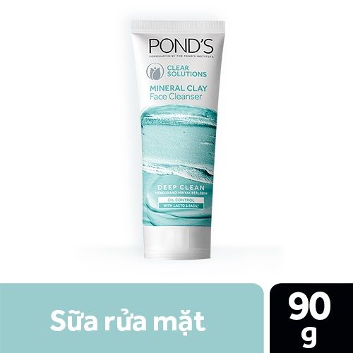 Sữa rửa mặt đất sét khoáng sạch sâu & kiềm dầu Pond's White Beauty 90 gr