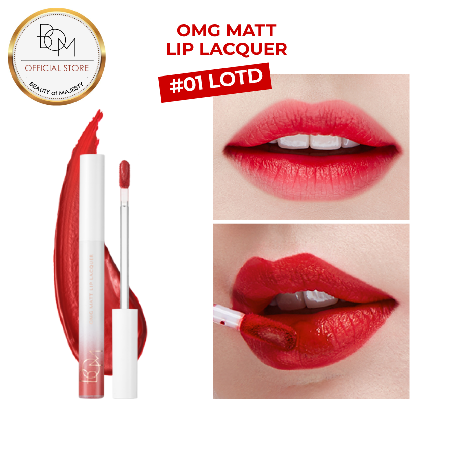 Son kem BOM OMG! Lip Lacquer #01 LOTD - Đỏ scarlet