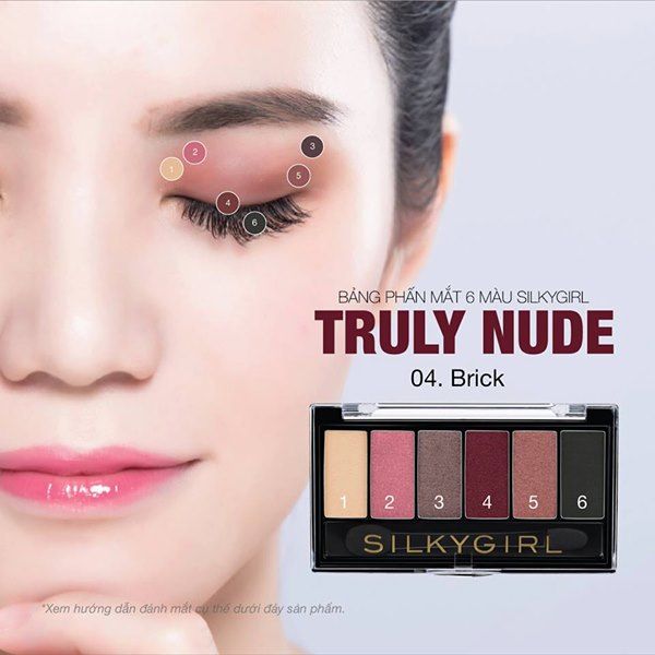 Bảng Phấn Mắt 6 Màu Silkygirl Truly Nude - 04 Brick