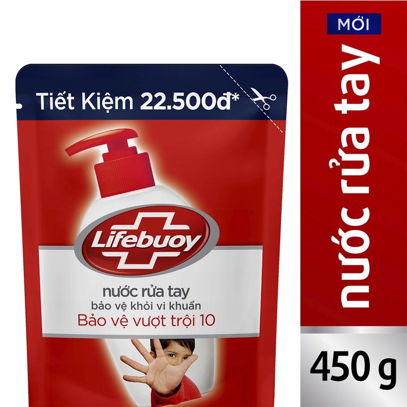 Nước Rửa Tay Lifebuoy Bảo Vệ Vượt Trội Dạng Túi 450g