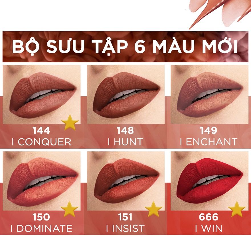Son Lì Mượt Môi Rouge Signature 7Ml #144 I Conquer (Cam Đất 144)