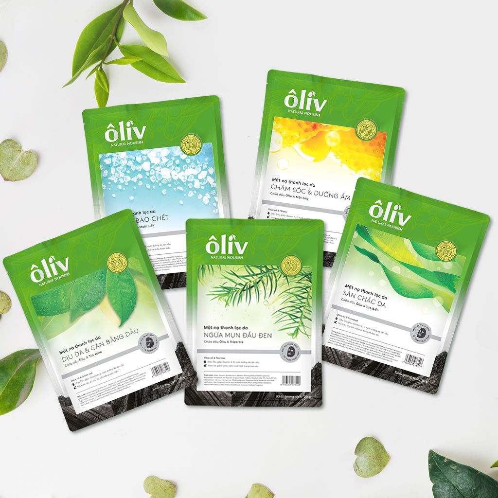 Mặt Nạ OLIV thanh lọc da tẩy tế bào chết chứa dầu oliu và muối biển 20g