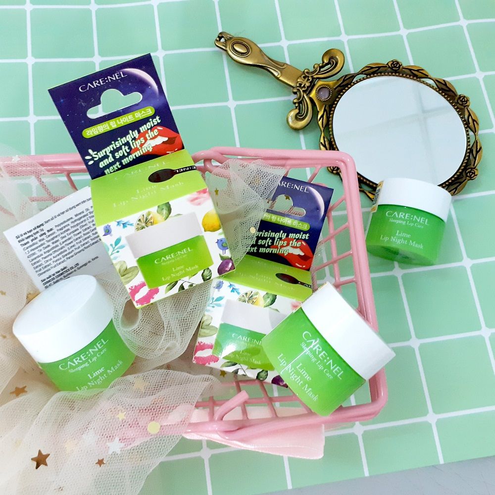 Mặt nạ ngủ môi Carenel dưỡng ẩm - tẩy tế bào môi hương chanh 5g