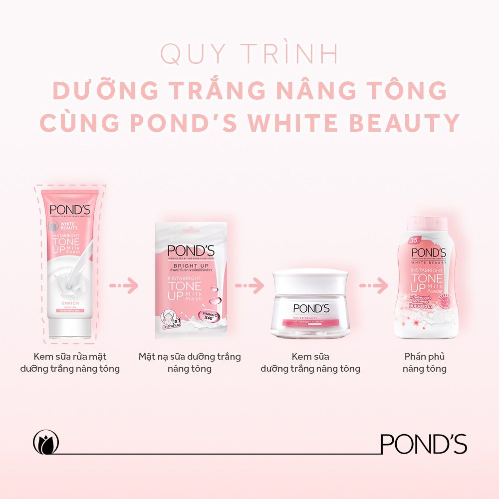 Kem sữa rửa mặt dưỡng trắng nâng tông Pond's White Beauty 100G