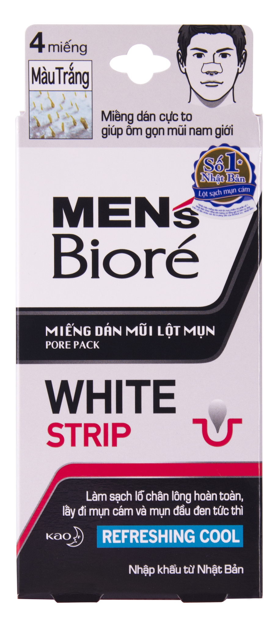 Miếng Dán Mũi Lột Mụn Biore Cho Nam (Hộp 4 Miếng)