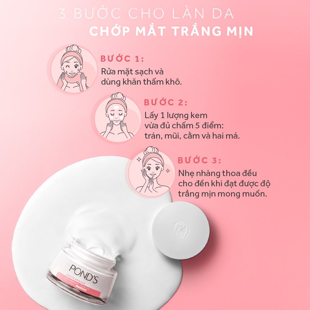 Kem sữa dưỡng trắng nâng tông Pond's White Beauty 50g/12 Hũ