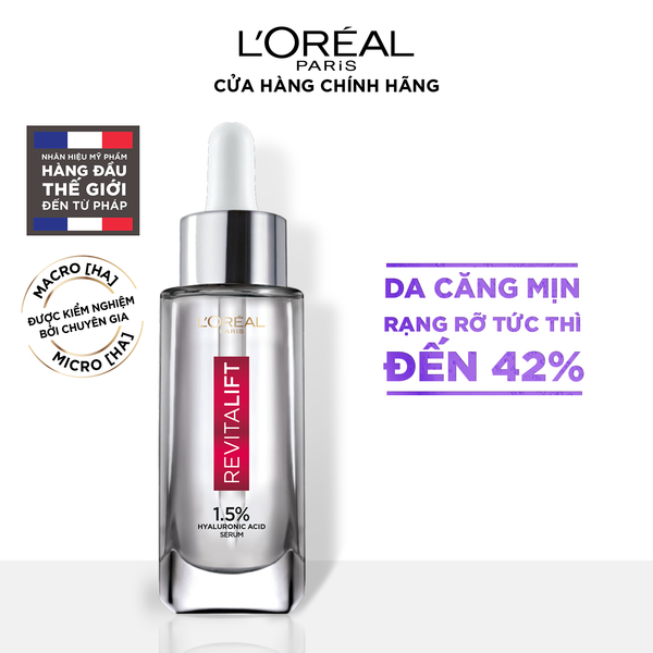Serum Siêu Cấp Ẩm Hỗ Trợ Sáng Da L'Oréal Paris Pure Hyaluronic Acid 1.5% 30Ml