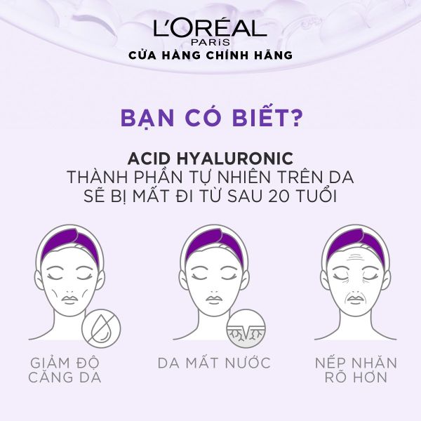 Serum Siêu Cấp Ẩm Hỗ Trợ Sáng Da L'Oréal Paris Pure Hyaluronic Acid 1.5% 30Ml