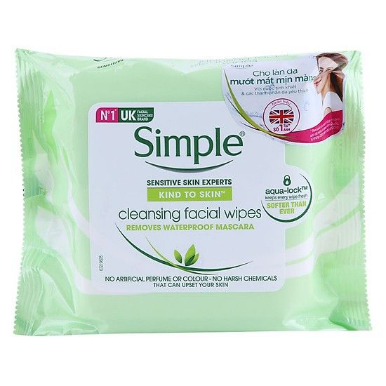 Khăn tẩy trang Simple Cleansing Facial Wipes 25 miếng