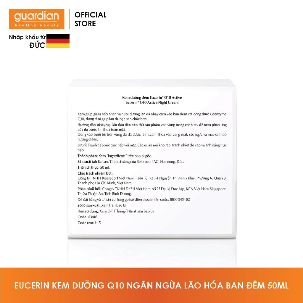 Kem Dưỡng Eucerin Q10 Ngăn Ngừa Lão Hóa Ban Đêm (50ml)