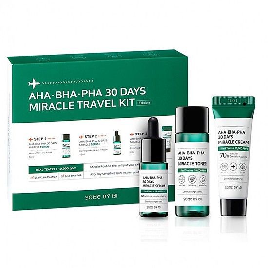 Bộ Kit Du Lịch Dưỡng Da, Ngăn Ngừa Mụn Some By Mi (Nước Hoa Hồng 30ml, Tinh Chất 10ml, Kem Dưỡng 20g)
