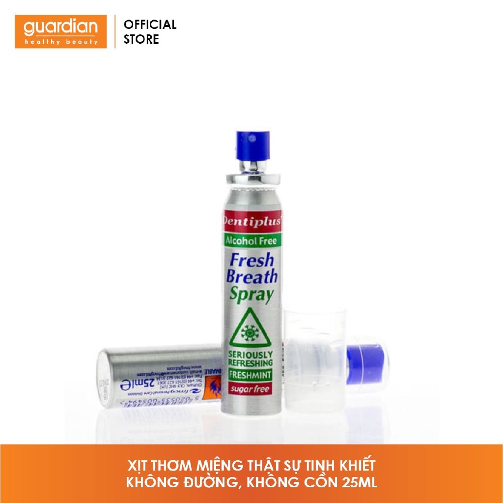 Xịt thơm miệng Dentiplus bạc hà không cồn không đường 25ml