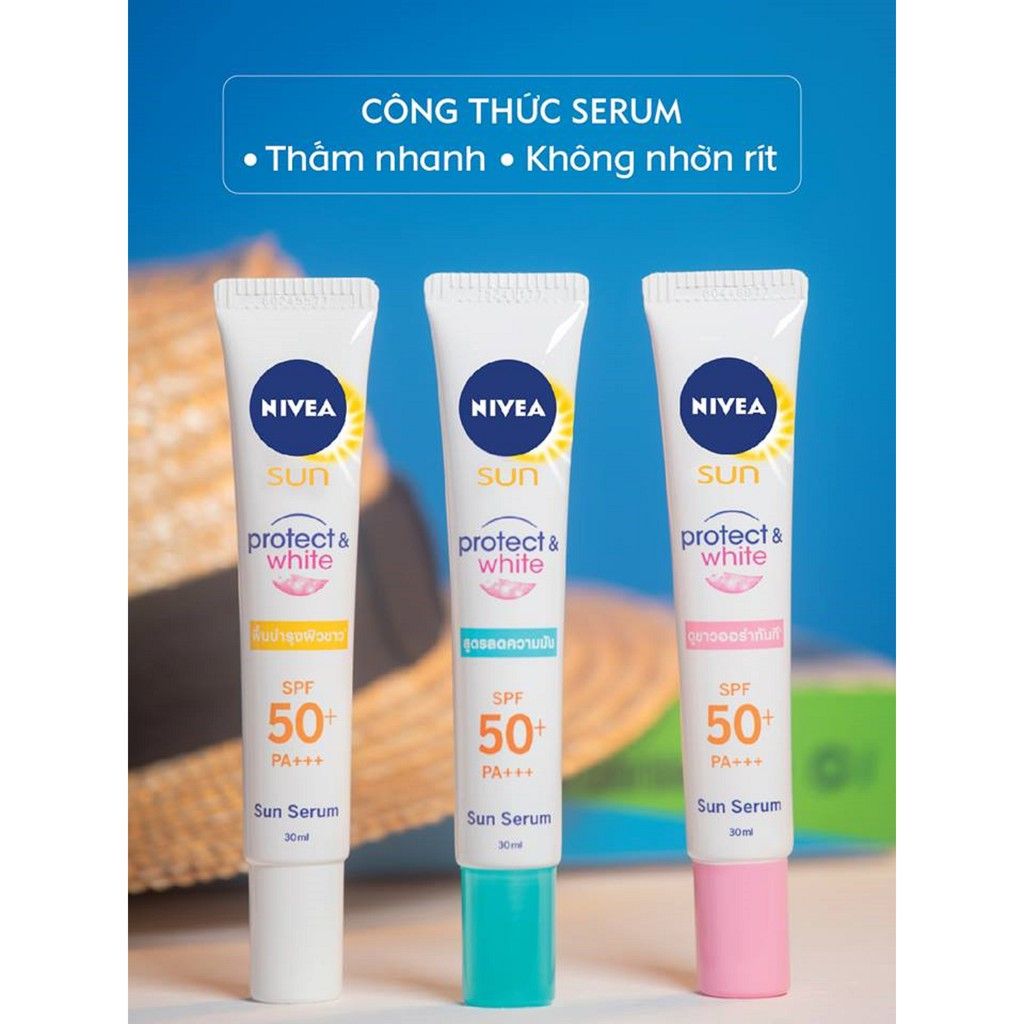Tinh chất chống nắng Nivea dưỡng trắng và sáng da tức thì Spf50+ pa+++ (30ml)