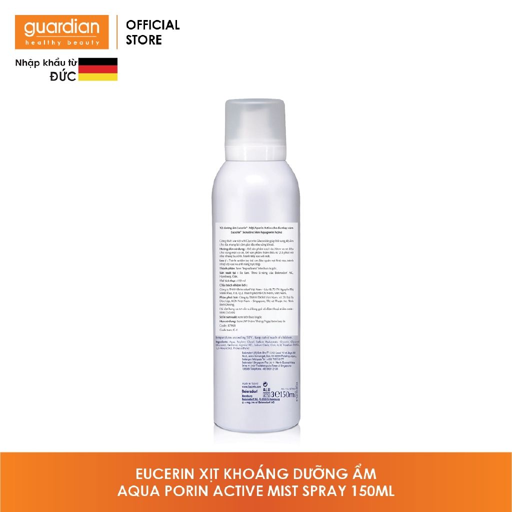 Xịt Khoáng Dưỡng Ẩm EUCERIN Aqua Porin Active Mist Spray 150Ml