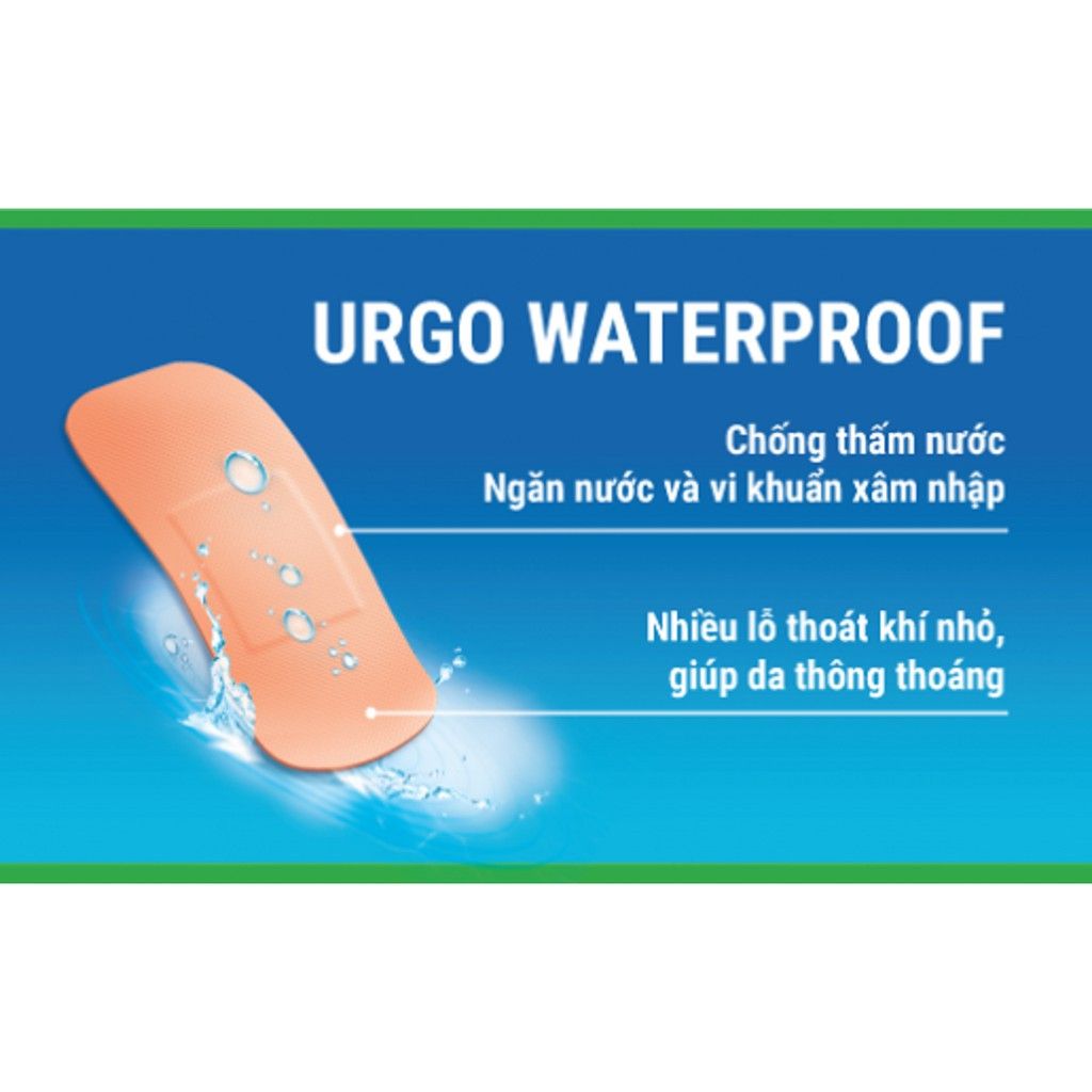Băng cá nhân dành cho các hoạt động dưới nước Urgo Waterproof (10 miếng)
