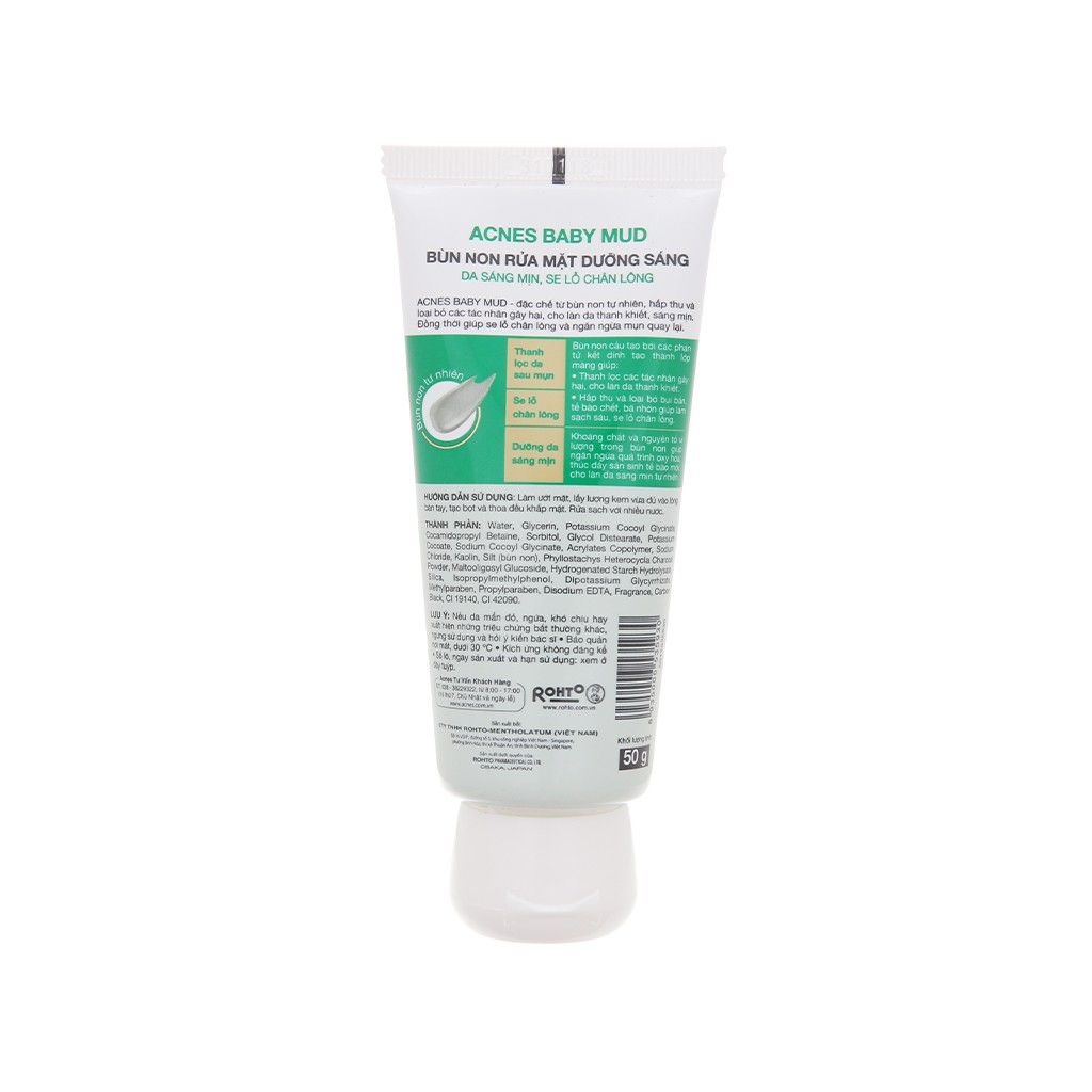 Bùn non rửa mặt dưỡng sáng da Acnes Baby Mud 50g