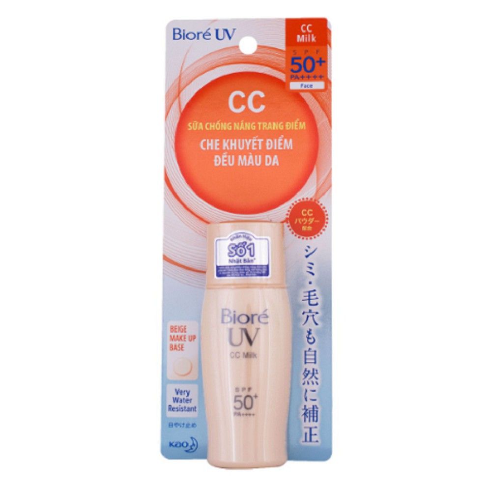 Sữa Chống Nắng Biore CC - Che Khuyết Điểm & Đều Màu Da Spf50+/Pa++++ (30ml)