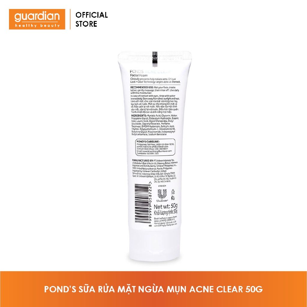 Sữa rửa mặt ngừa mụn POND'S Acne Clear 50g