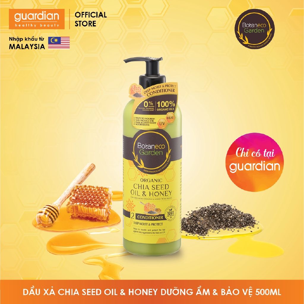 Dầu xả Botaneco Garden Chia seed & Honey dưỡng ẩm sâu và bảo vệ (500ml)