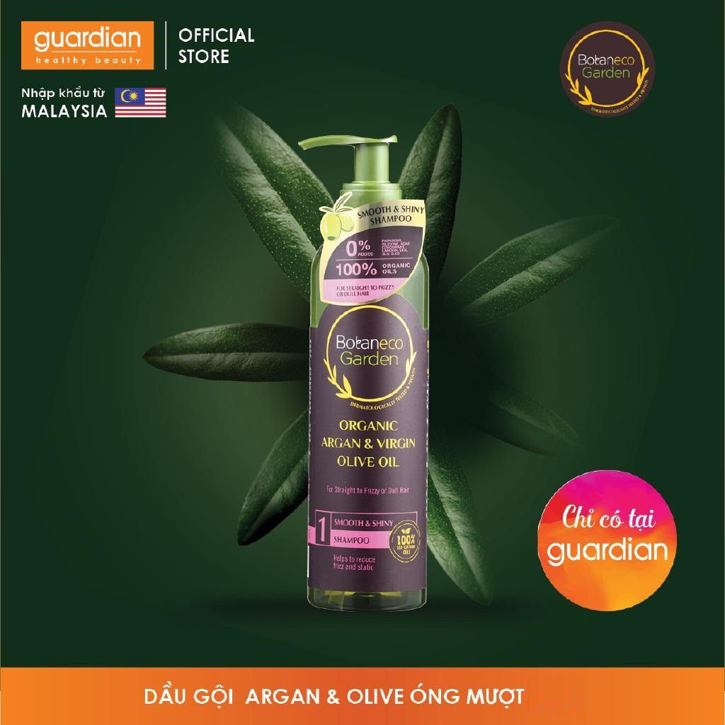 Dầu gội Botaneco Organic Argan & Virgin Olive Oil mượt mà và óng ả 290ml