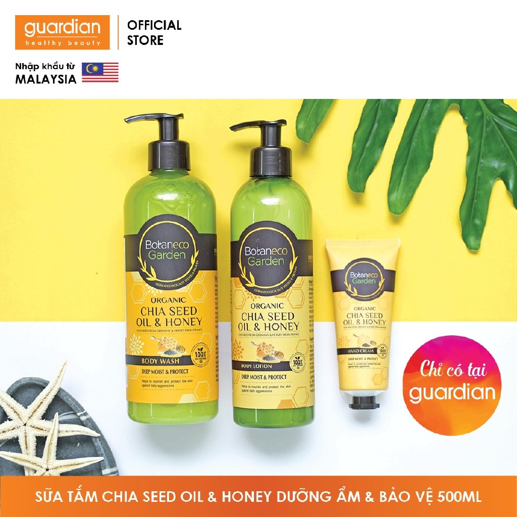 Sữa tắm Botaneco Garden Chia seed & Honey dưỡng ẩm sâu và bảo vệ 500ml