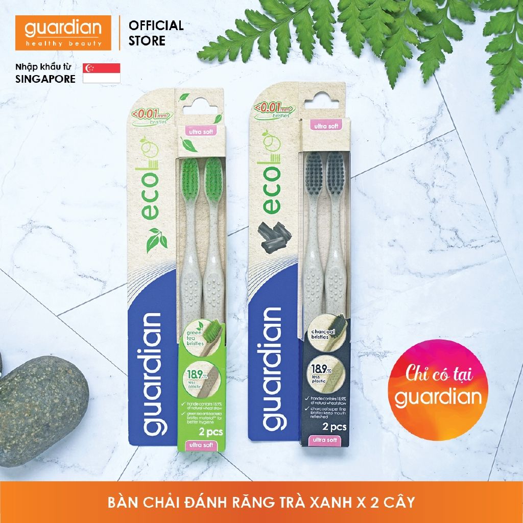 Bàn chải đánh răng Guardian Trà xanh – 2 cây