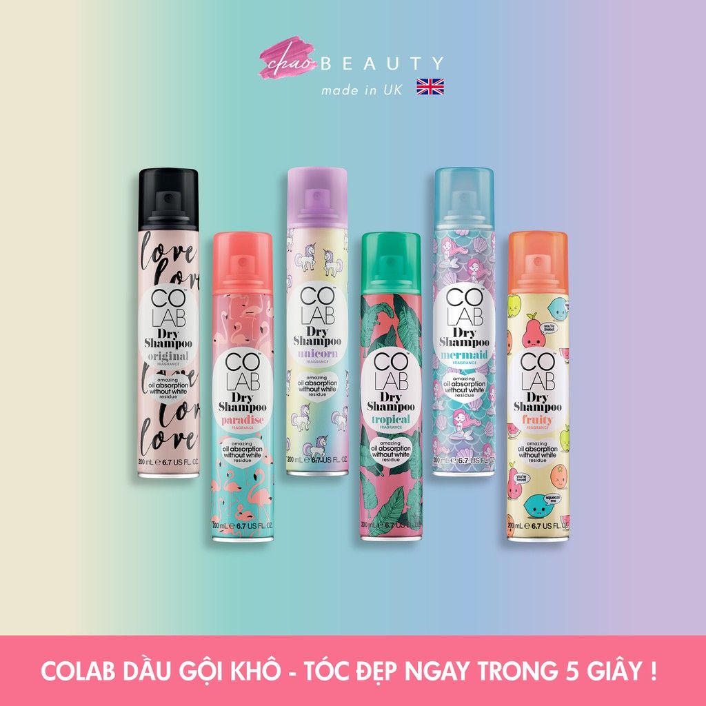 Dầu Gội Khô Colab Mermaid Hương Biển & Cam 200ml