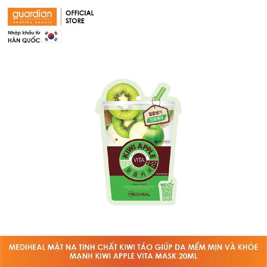 Mặt nạ MEDIHEAL tinh chất Kiwi Táo giúp da mềm mịn và khỏe mạnh Kiwi Apple Vita Mask 20ml x 1