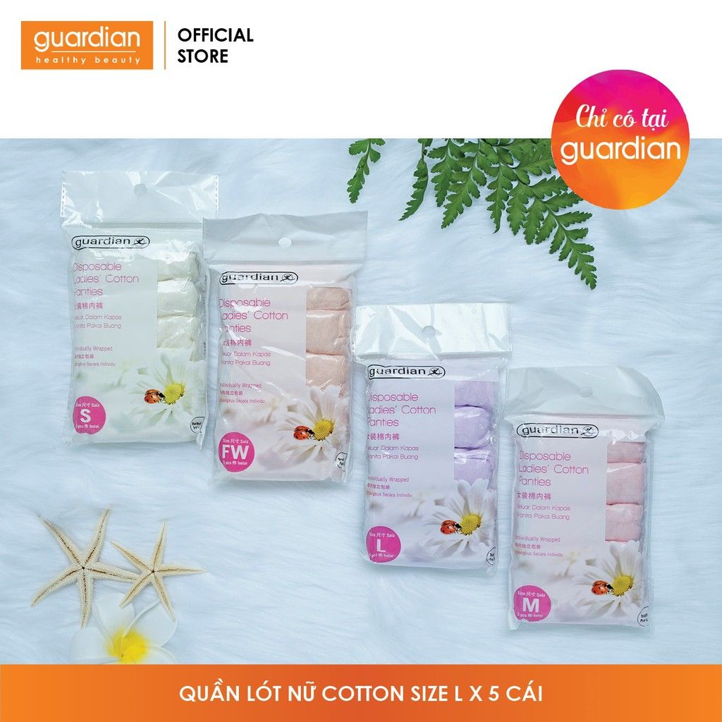 Quần lót cotton nữ Guardian size L – 5 cái