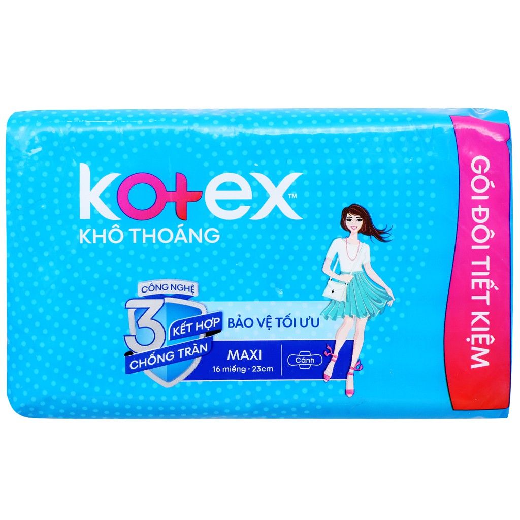 Băng Vệ Sinh Kotex Khô Thoáng Có Cánh 23cm (16 Miếng)