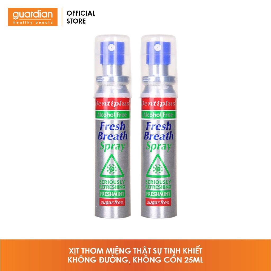 Xịt thơm miệng Dentiplus bạc hà không cồn không đường 25ml