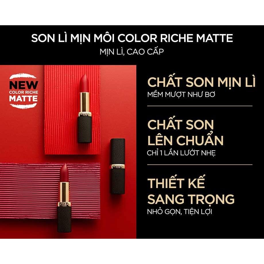 Son Lì Mịn Môi LOreal Paris Color Riche Matte (3.7g) Tông 246 Betty Rouge