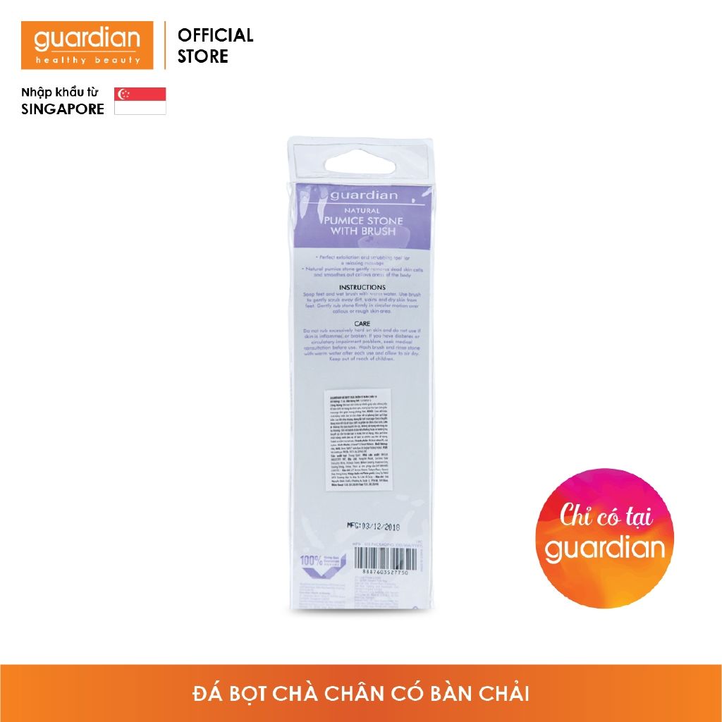 Đá bọt chà chân Guardian có bàn chải