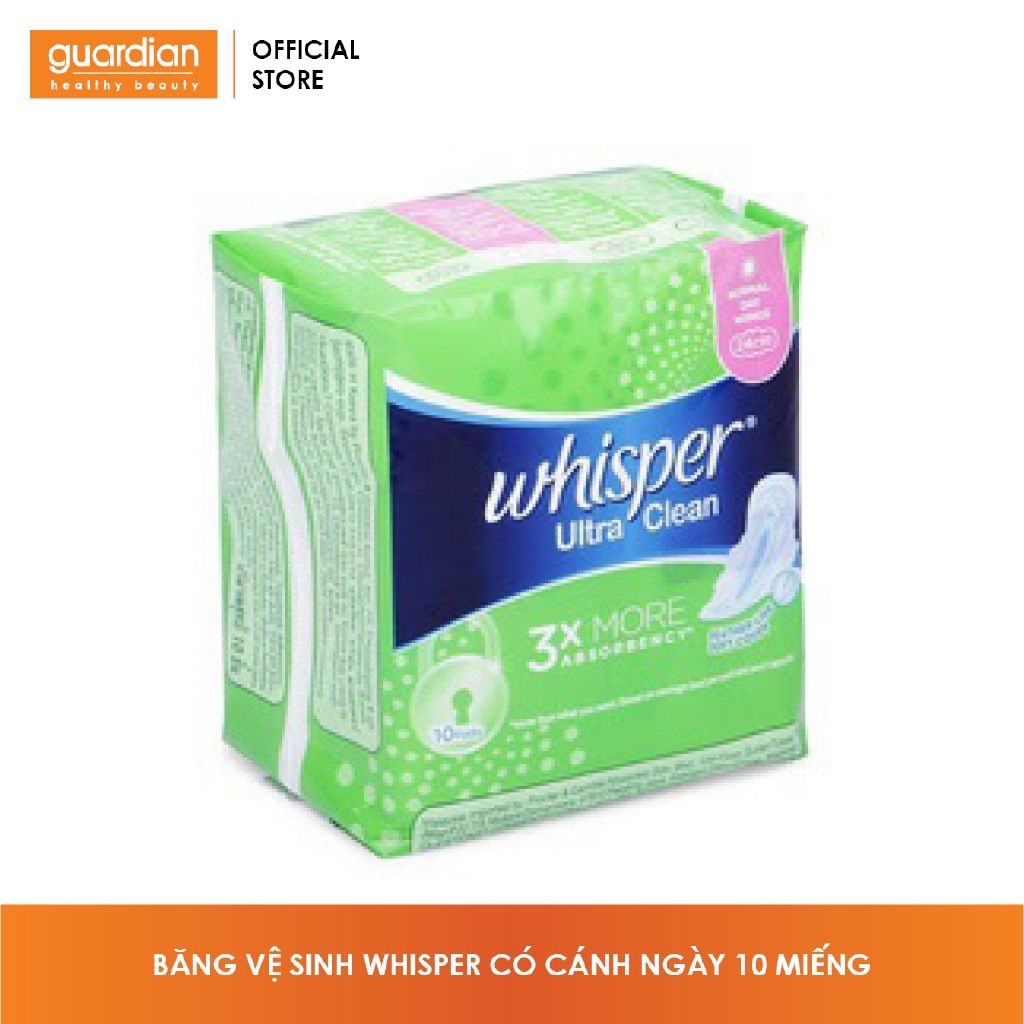 Băng vệ sinh Whisper có cánh ngày 10 miếng 24cm