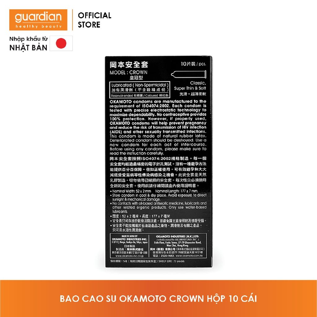 Bao Cao Su Okamoto Crown Hộp 10 Cái