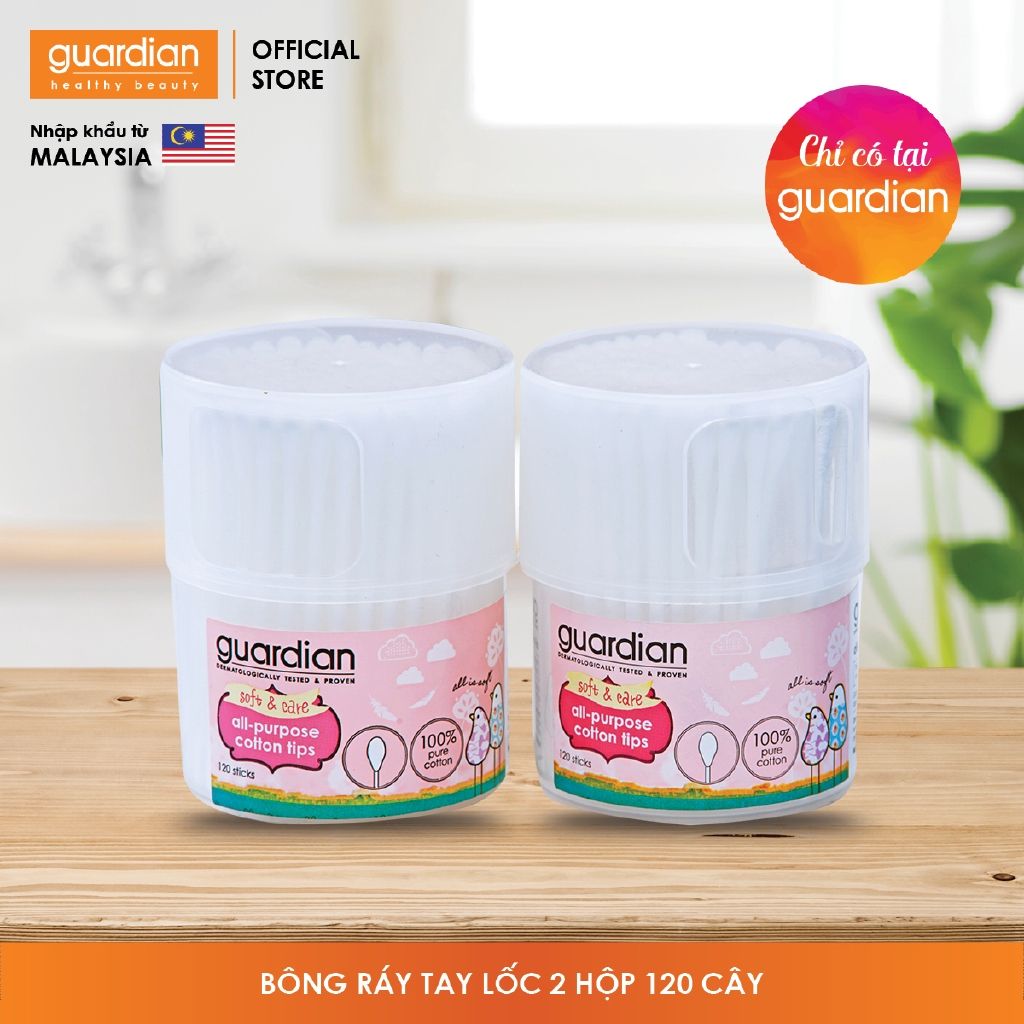 Tăm bông ráy tai hai đầu Guardian lốc 2 hộp x 120 cây