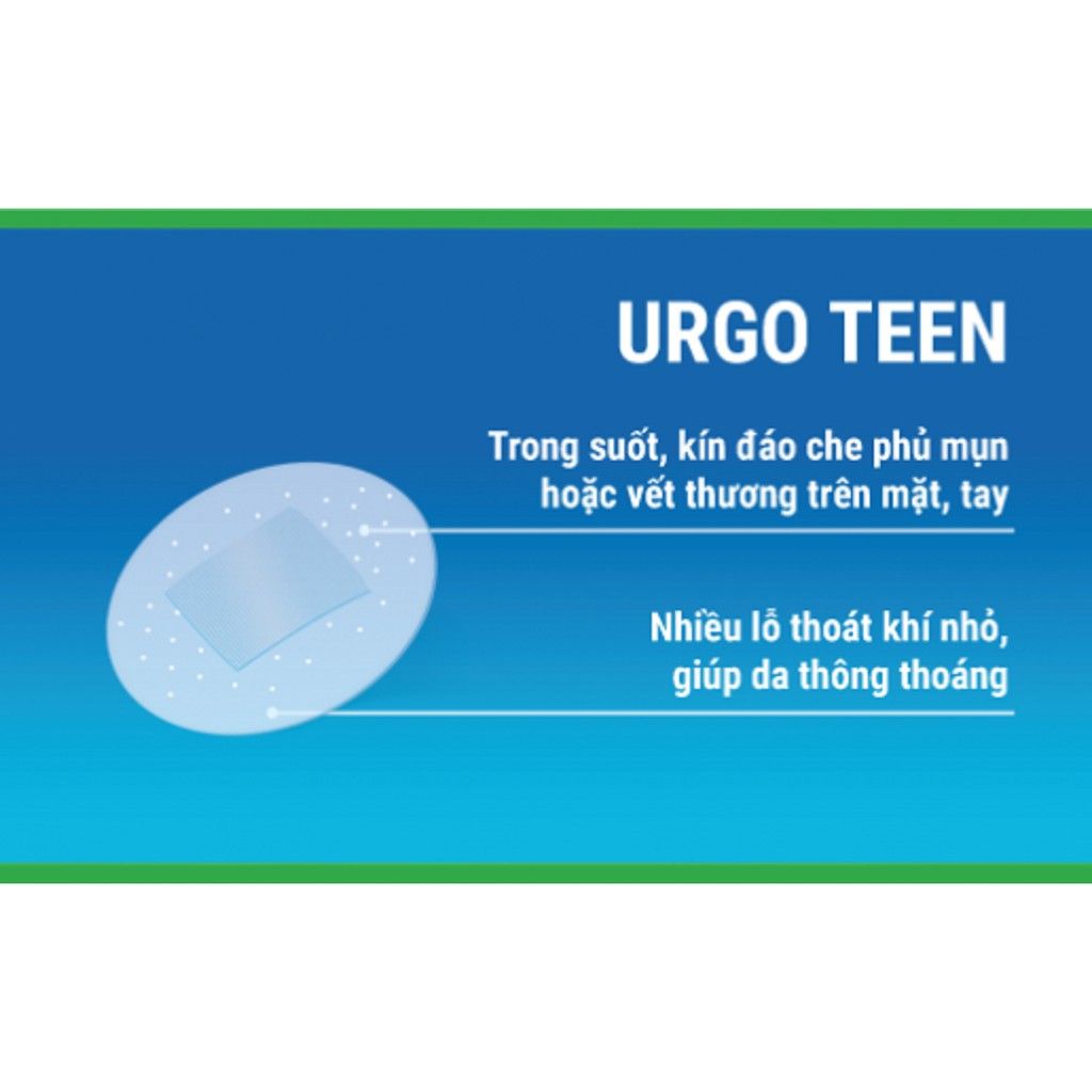 Băng cá nhân Urgo Teen dạng gói dành cho giới trẻ (10 miếng)