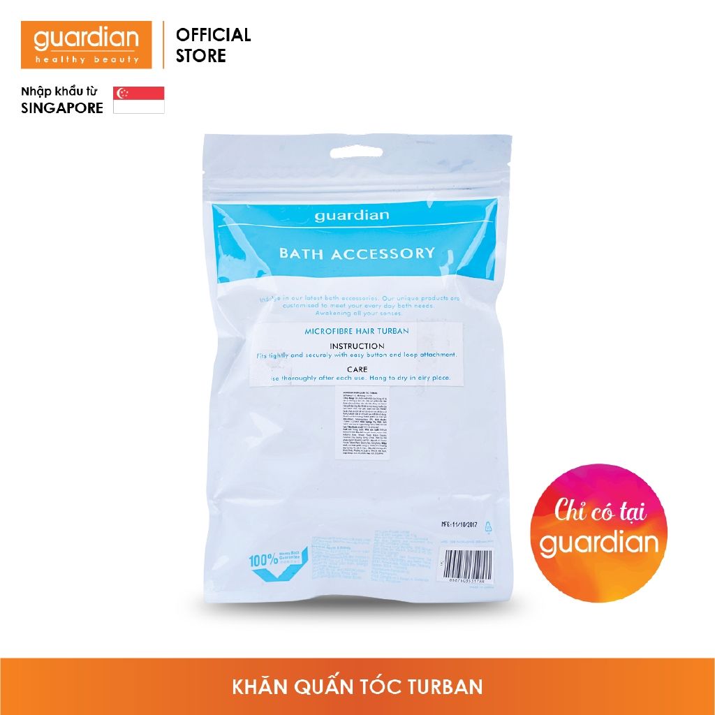 Khăn quấn tóc turban Guardian dùng khi tắm x 1 cái