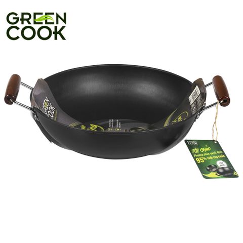 Chảo xào thép sâu lòng Nitriding 34 cm Green Cook GCW01-34IH dùng được trên tất cả các loại bếp