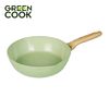 Chảo nhôm sâu men đá ceramic miệng rót Green Cook GCP231-28IH màu xanh 10 lớp chống dính sử dụng được trên tất cả các loại bếp - greencook