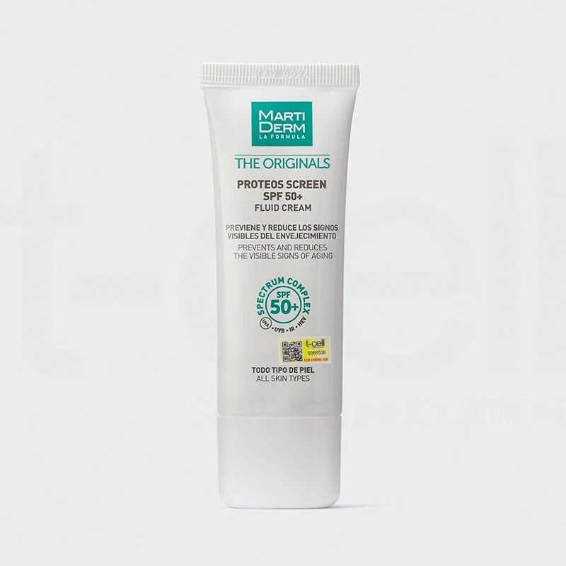  Kem Chống Nắng Phổ Rộng Toàn Diện Ngừa Lão Hóa, Phòng Chống Nám Quay Lại - MartiDerm The Originals Proteos Screen SPF50+ Fluid Cream 