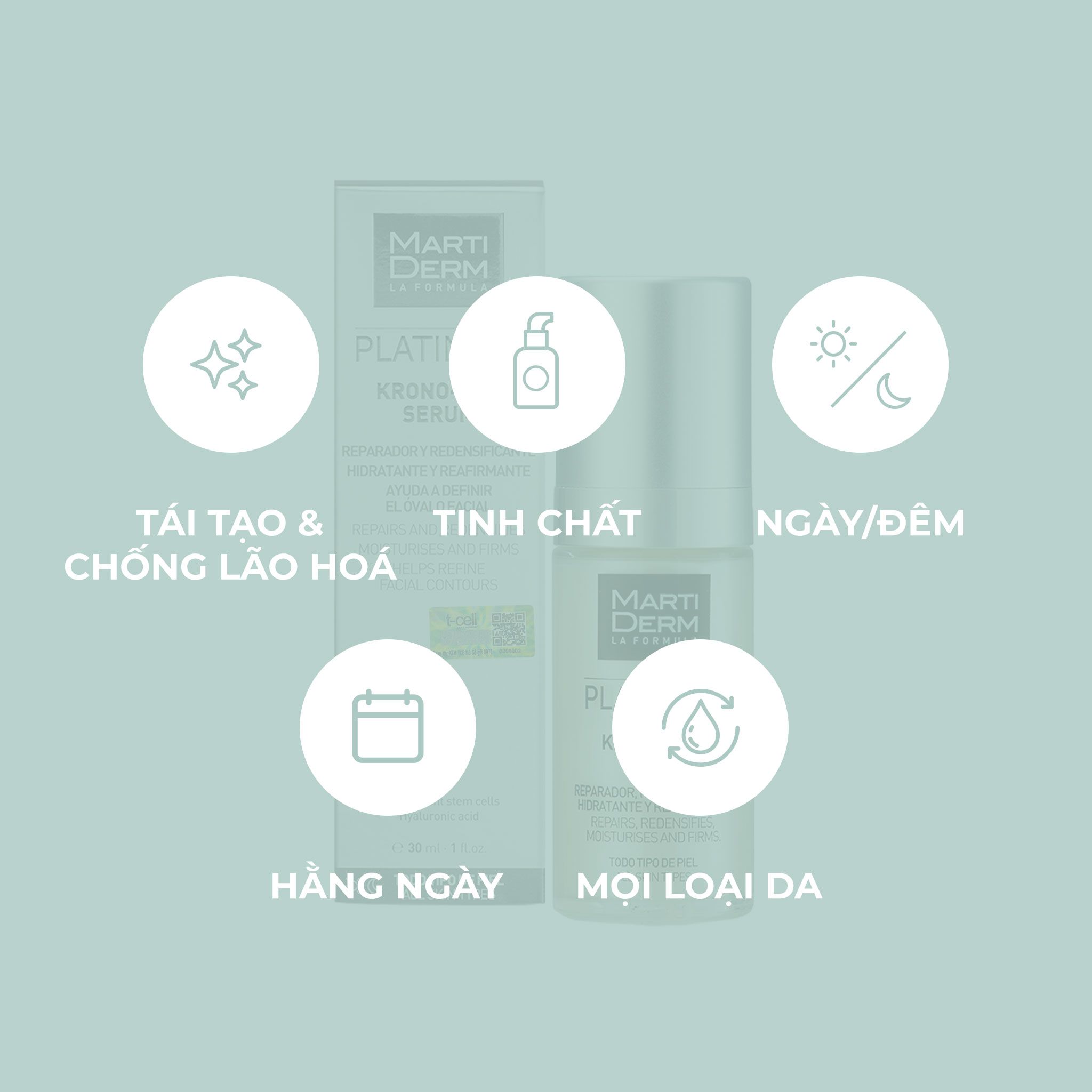 Tinh chất tái tạo và chống lão hoá - MartiDerm Platinum Krono-Age Serum