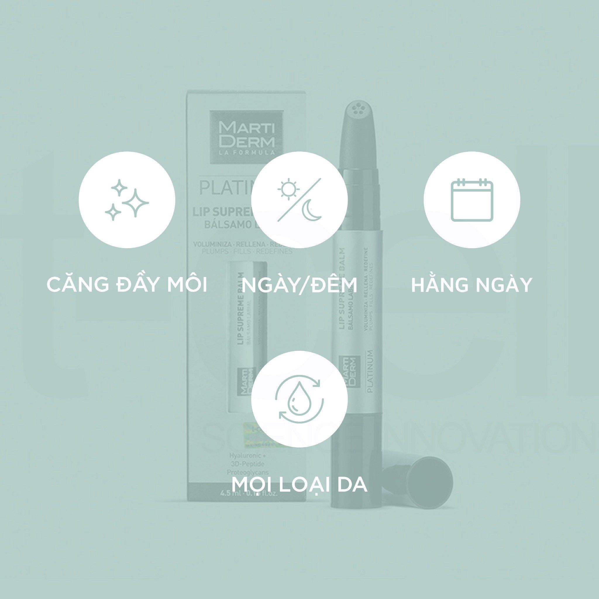 Son Dưỡng Làm Mềm, Căng Mọng Môi - MartiDerm Platinum Lip Supreme Balm