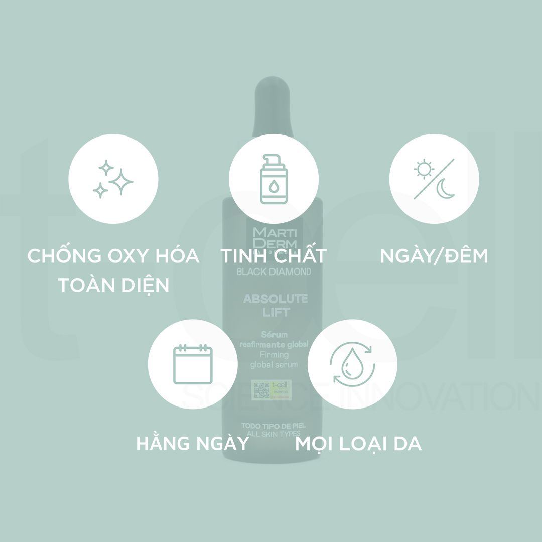 Tinh Chất Chống Oxy Hóa, Ngừa Lão Hóa Da - MartiDerm Black Diamond Ultimate Antiox Serum