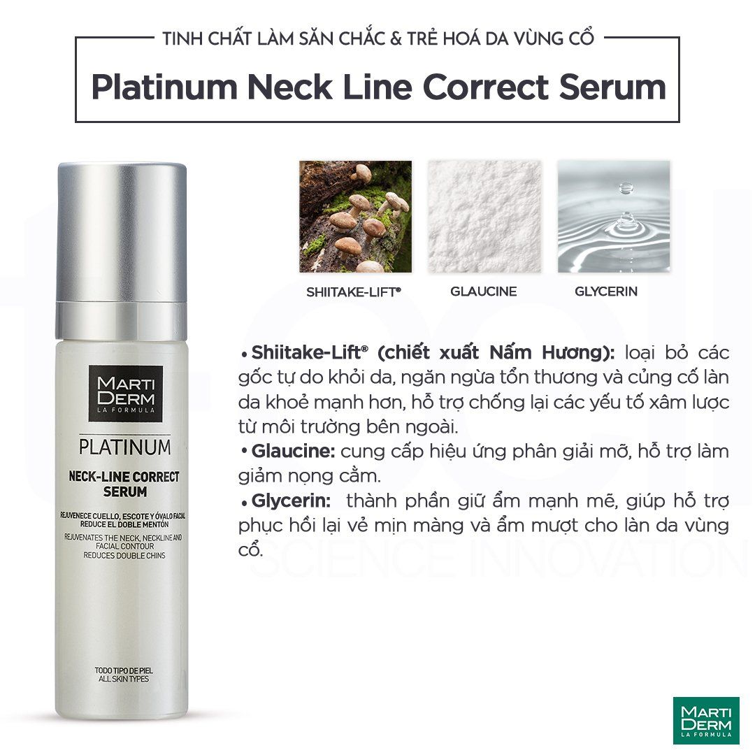 Tinh Chất Làm Săn Chắc & Trẻ Hoá Da Vùng Cổ - MartiDerm Platinum Neck Line Correct Serum