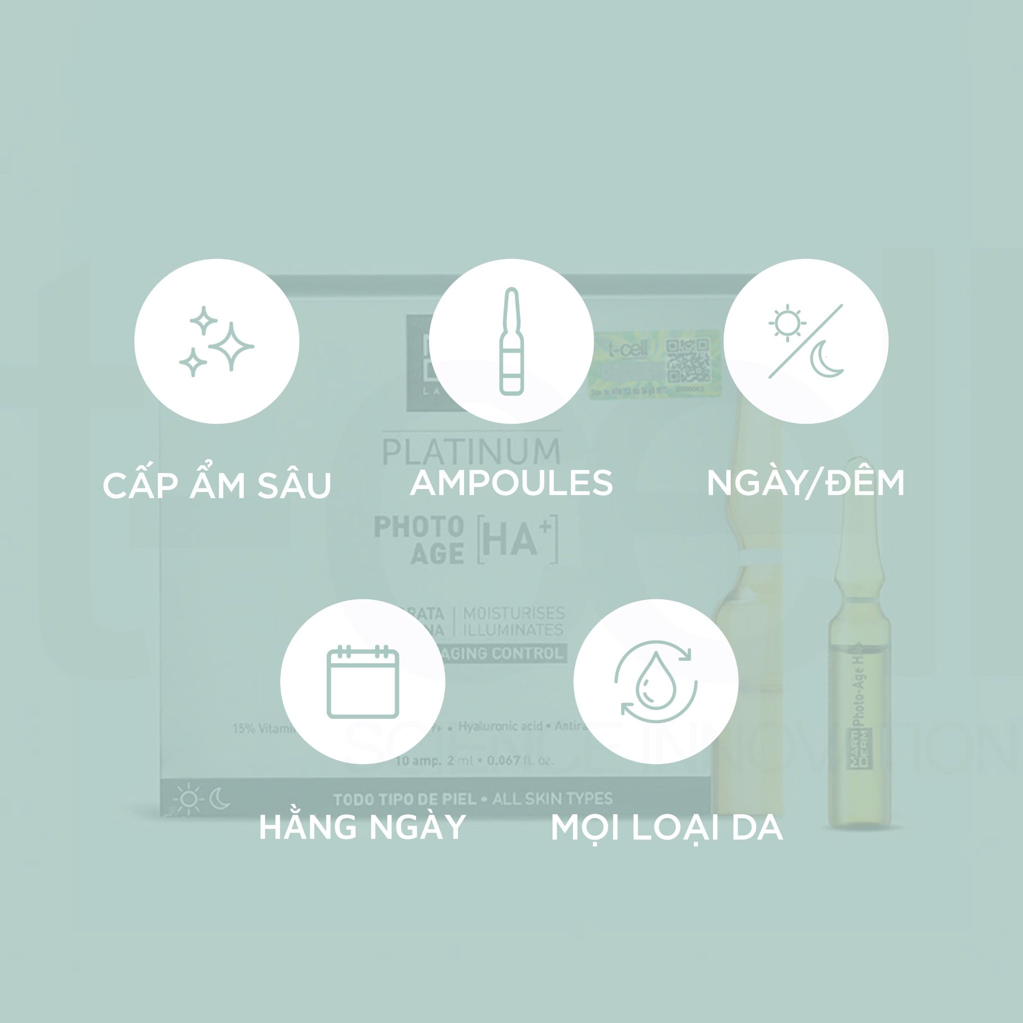Ampoules 15% Vitamin C Nguyên Chất Chống Lão Hóa - MartiDerm Platinum Photo Age HA+