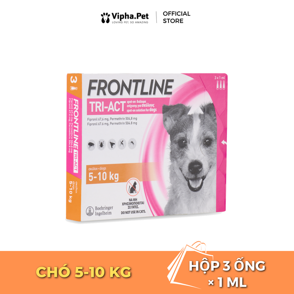 FRONTLINE TRI-ACT® - Tuýp nhỏ gáy phòng & trị ve, rận, bọ chét, ruồi, muỗi dành cho chó size S (5-10kg)