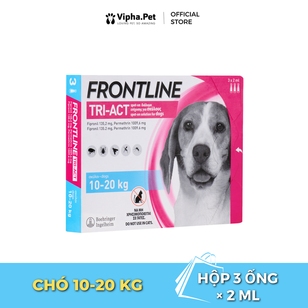 FRONTLINE TRI-ACT® - Tuýp nhỏ gáy phòng & trị ve, rận, bọ chét, ruồi, muỗi dành cho chó size M (10-20kg)