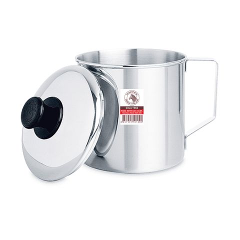 Ca nước Inox có nắp 11cm (1L) - 110111 ||  Stainless Steel Mug with lid 11cm (1L) - 110111