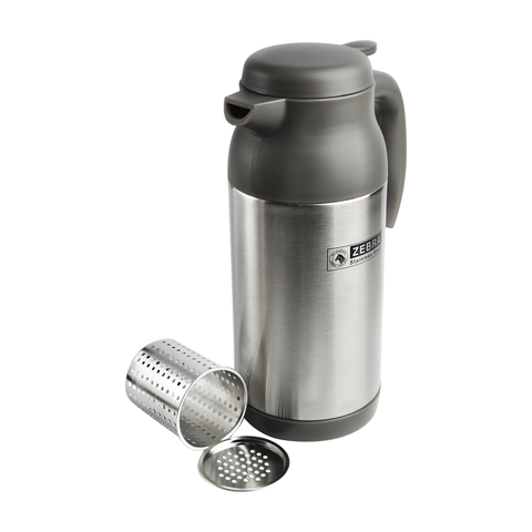 Bình Giữ Nhiệt Inox 1.2L Zebra có Lưới lọc, Quai và Vòi rót  - 112933 || Zebra Stainless Steel Vacuum Flask with Strainer, Spout and Handle 1.2L - 112933